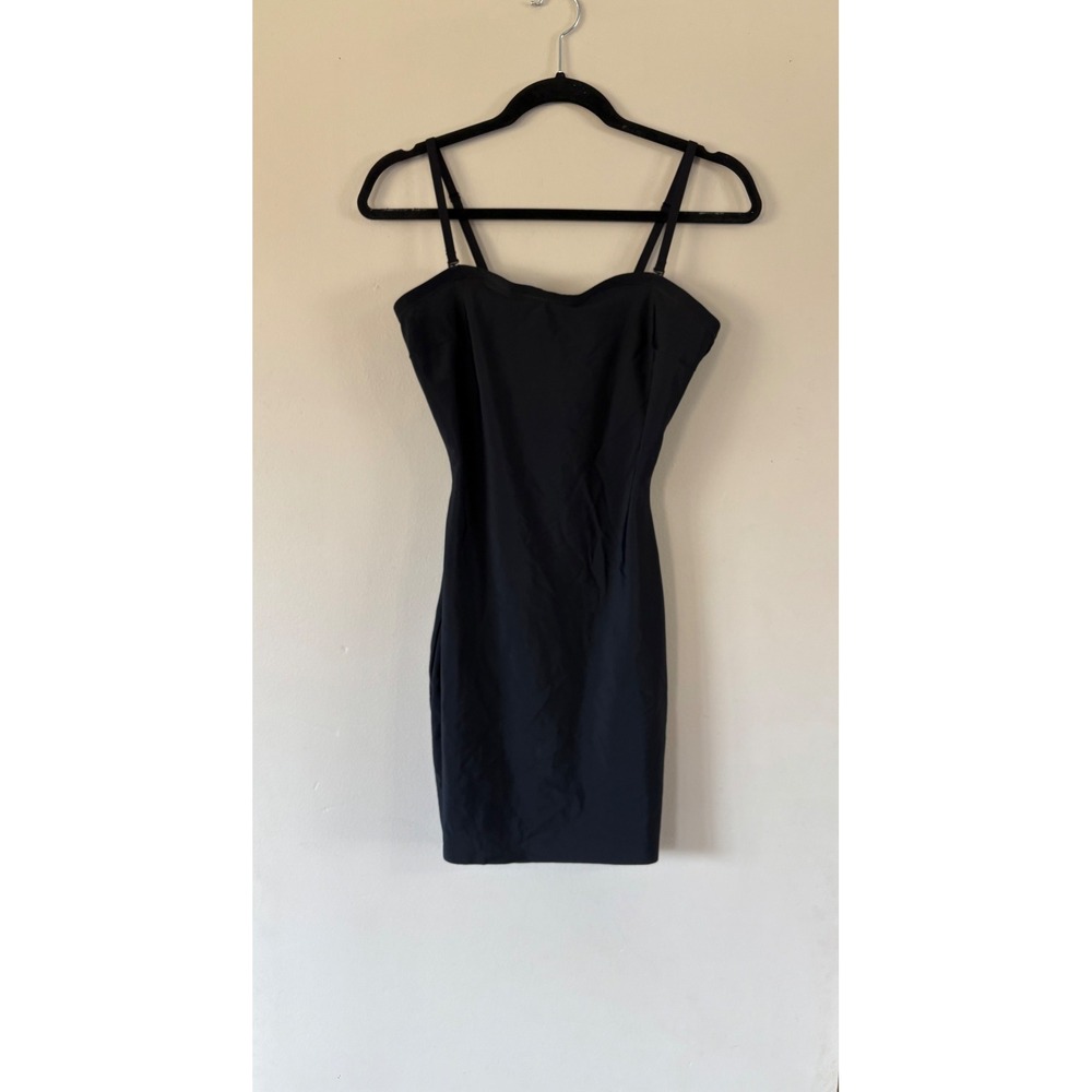 Assets by Spanx Black Bodycon Slip Dress Adjustable Straps Size Large Shapewear